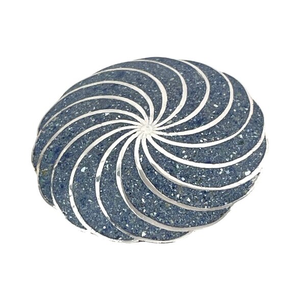 A Garcia Taxco Mexico Vintage Mexican Sterling Silver Blue Sodalite Chip Swirl B - Picture 4 of 9